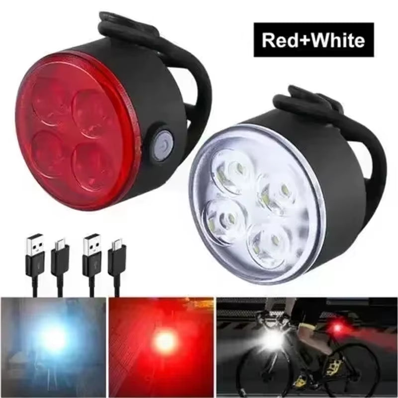 Bike Front Rear Light Usb Charge Light Set Waterproof Taillight Mtb Road Bicycle Warning Cycling Rear Lamp Tail Lights
