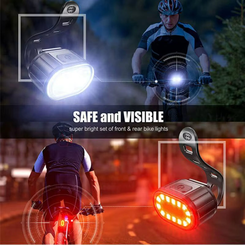 Bike Lights Front Rear Bicycle Lighting Cycling USB Rechargeable Flashlight for Bicycle Light Mountain Bike Back Lantern Lamp