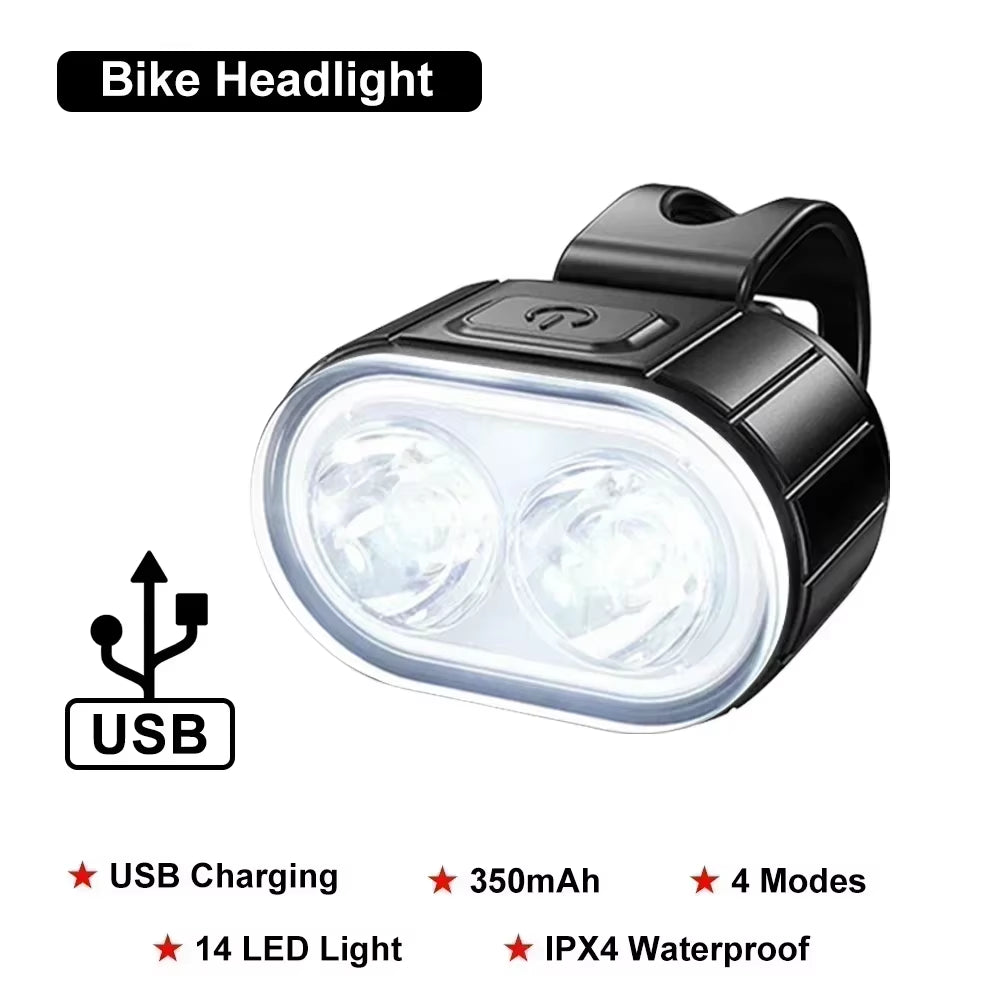 Bike Front Rear Light Usb Charge Light Set Waterproof Taillight Mtb Road Bicycle Warning Cycling Rear Lamp Tail Lights